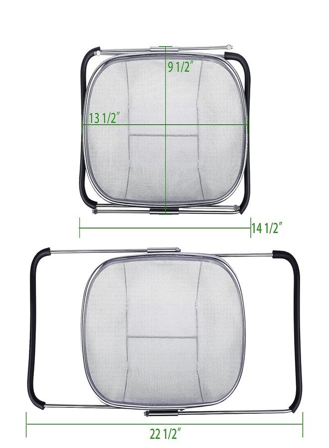 Jenon Stainless Steel Over The Sink Strainer Basket with Extendable Handles | Multipurpose Fine Mesh Colander for Washing Vegetables, Fruits, Rice & Pasta | Rust-Proof Kitchen Drainer Basket - Image 4